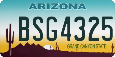 AZ license plate BSG4325