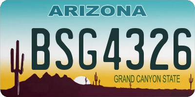AZ license plate BSG4326