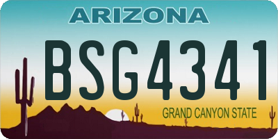 AZ license plate BSG4341