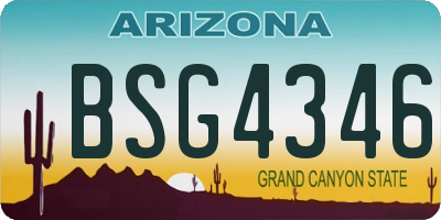 AZ license plate BSG4346