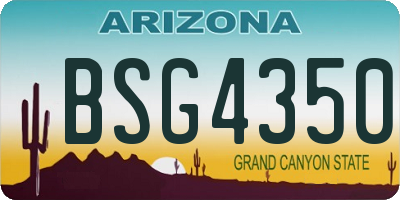 AZ license plate BSG4350