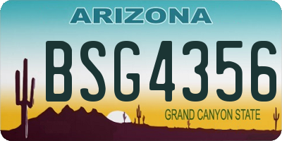 AZ license plate BSG4356