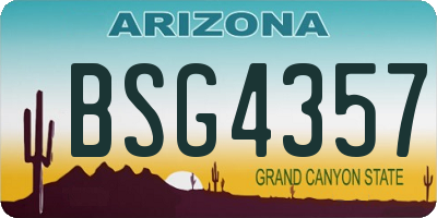 AZ license plate BSG4357