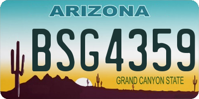 AZ license plate BSG4359