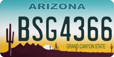 AZ license plate BSG4366