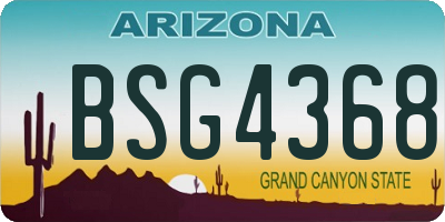 AZ license plate BSG4368