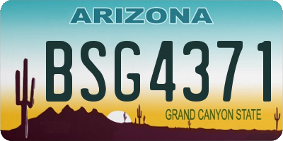 AZ license plate BSG4371