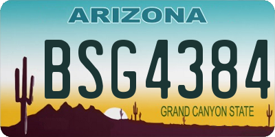AZ license plate BSG4384