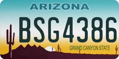 AZ license plate BSG4386