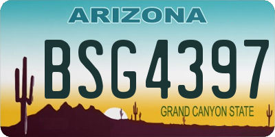 AZ license plate BSG4397