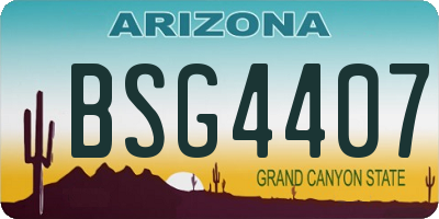 AZ license plate BSG4407