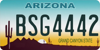 AZ license plate BSG4442