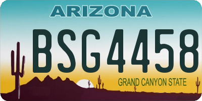 AZ license plate BSG4458