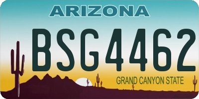 AZ license plate BSG4462