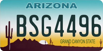 AZ license plate BSG4496
