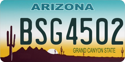 AZ license plate BSG4502
