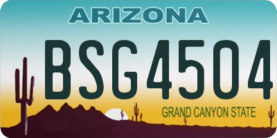AZ license plate BSG4504