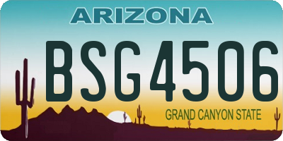 AZ license plate BSG4506