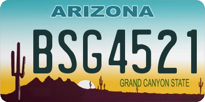 AZ license plate BSG4521