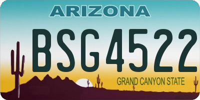 AZ license plate BSG4522