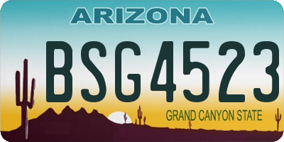 AZ license plate BSG4523