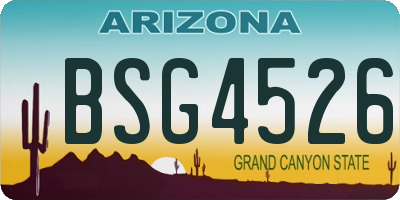 AZ license plate BSG4526