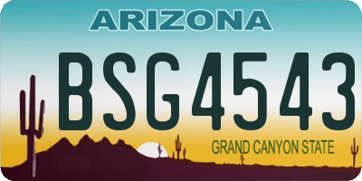 AZ license plate BSG4543