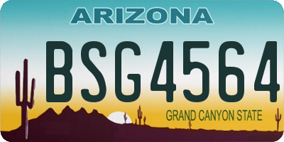 AZ license plate BSG4564