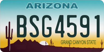 AZ license plate BSG4591