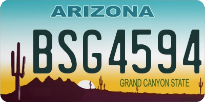 AZ license plate BSG4594