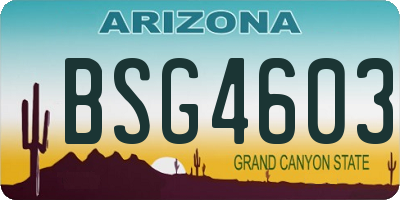 AZ license plate BSG4603