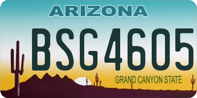 AZ license plate BSG4605