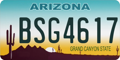 AZ license plate BSG4617