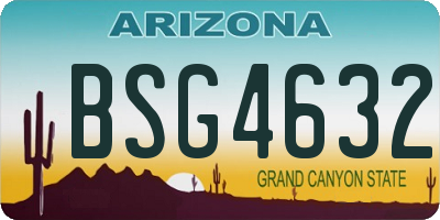 AZ license plate BSG4632