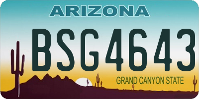 AZ license plate BSG4643
