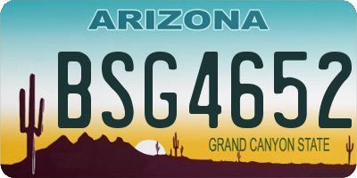 AZ license plate BSG4652