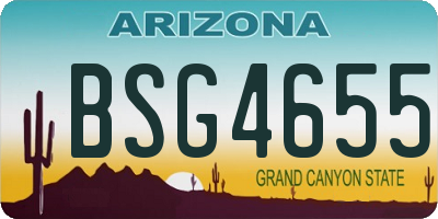 AZ license plate BSG4655
