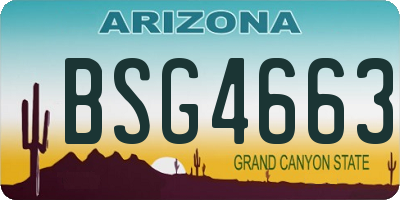 AZ license plate BSG4663