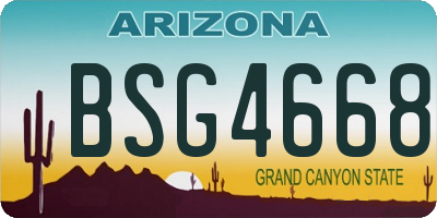 AZ license plate BSG4668