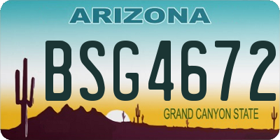 AZ license plate BSG4672