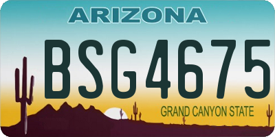 AZ license plate BSG4675