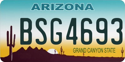 AZ license plate BSG4693