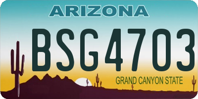 AZ license plate BSG4703