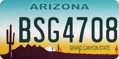AZ license plate BSG4708