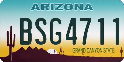AZ license plate BSG4711