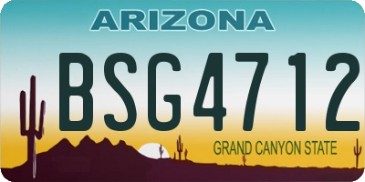 AZ license plate BSG4712