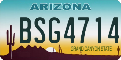 AZ license plate BSG4714