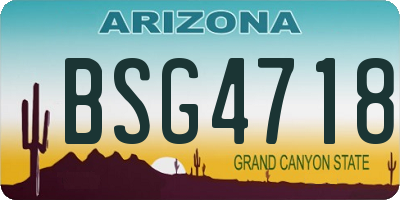 AZ license plate BSG4718
