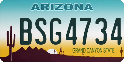 AZ license plate BSG4734