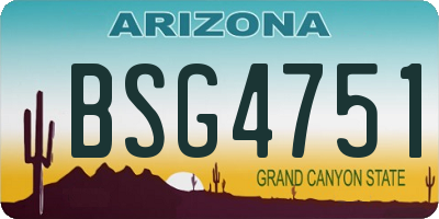 AZ license plate BSG4751